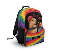 COEQINE Costumied - Zaino da scuola per bambini e ragazze, ideale come regalo per il ritorno a scuola materna, Solo una ragazza che ama disegnare Capybara con nome, 44cm fit 7-18 Year