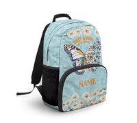 COEQINE Costumied - Zaino da scuola per bambini e ragazze, ideale come regalo per il ritorno a scuola materna, Just a Girls Who Like Butterfly With Name Daisy, 44cm fit 7-18 Year