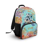COEQINE Costumied - Zaino da scuola per bambini e ragazze, ideale come regalo per il ritorno a scuola materna, Solo una ragazza a cui piace la tartaruga con il nome, 44cm fit 7-18 Year