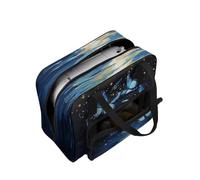 COEQINE Custodia leggera per macchina da cucire, con stampa, organizer multitasche, per viaggi, 50,8 x 25,4 x 33 cm, Design con farfalle blu e cielo notturno, Borsa da viaggio