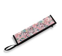 COEQINE Custodia organizer per posate rosa con simpatico animale Axolotl custodia per cannucce da viaggio con cerniera leggera portatile rosa animale carino modello da donna custodia organizer per