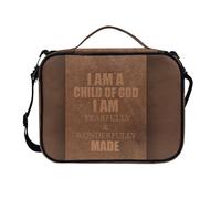 COEQINE Custodia per libro della Bibbia con scritta "I Am Fearfully and Wonderfully and Wonderfully Made Print Bible Book", con tracolla, colore: marrone