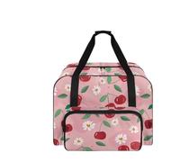 COEQINE Custodia per macchina da cucire, da donna, portatile, da viaggio, con tasche, con cerniera, misura grande, 50 x 33 x 25 cm, Ciliegia rosa., Borsa da viaggio