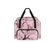 COEQINE Custodia per macchina da cucire, da donna, portatile, da viaggio, con tasche, con cerniera, misura grande, 50 x 33 x 25 cm, Arte Rosa Ciliegio, Borsa da viaggio