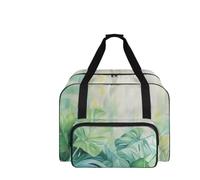 COEQINE Custodia per macchina da cucire, portatile, resistente, per progetti di cucito da viaggio, 20 x 10 x 13 cm, Motivo foglia verde, Borsa da viaggio