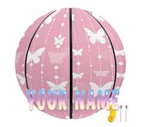 COEQINE Farfalla Basket Per Le Donne Degli Uomini All'aperto Nome Personalizzato Neon Segno Palloni Da basket Rosa Chiaro Regali Streetball Personalizzati Per Gli Amanti Del