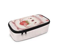COEQINE Grazioso astuccio per la scuola per ragazze e ragazzi, carino, personalizzabile, super grande, per bambini e adolescenti, Kawaii Riccio Fragola, Taglia unica, Organizer per borse
