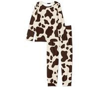 COEQINE Grazioso pigiama da donna con maniche lunghe e pantaloni lunghi, elegante camicia da notte con scollo rotondo, XS-6XL, Arancione Capy Bara Boba, 5XL