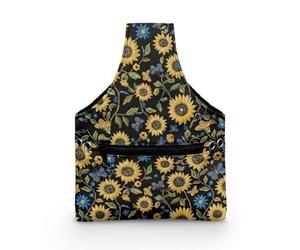 COEQINE Kit da cucito con girasole Puch con tasca con cerniera per riporre aghi kit piccoli mini accessori da cucito pieghevole portatile viaggi fai da te feste nero taglia S 28 x 6 x 35,5 cm