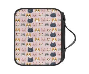 COEQINE Kit per la creazione di articoli all'uncinetto con gatto rosa per donne custodia per principianti adulti borsa facile da trasportare accessori all'uncinetto ferri da maglia