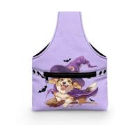 COEQINE Organizzatore viola per filati da cucito all'uncinetto viola carino Corgi Dos Kawaii kit da cucito per adulti, modello Kawaii con cani Corgi, borsa 20 x 4,5 x 26 cm