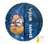 COEQINE Palline da basket personalizzate personalizzate blu Galaxy Capybara stampate Basket Balls Dimensioni ufficiali Streetball per interni ed esterni, taglia 5
