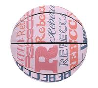 COEQINE Pallone da basket rosa con nome personalizzato palla da basket personalizzata con borsa a corda per sport regali Streetball personalizzati, taglia 5