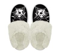 COEQINE Pantofole da donna taglia 3-12,5 / EU36-47 foglia d'acero multicolore stampa scarpe da casa per la casa calzature invernali regali, Fantasma Nero Ciao Ween, 12/12.5 UK Narrow