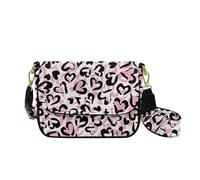 COEQINE Piccole borse a tracolla per le donne in pelle borsa a tracolla con tracolla con cinturino regali festival, Leopardo Cuori Rosa