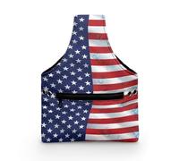 COEQINE Piccoli contenitori per cucito, tema bandiera americana, decorazione per la casa, con custodia, kit da cucito per adulti, farfalla, cucito, custodia con manici, per donne e mamme, 20 x 26 cm