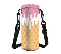 COEQINE Portabottiglie d'acqua a forma di fragola per bambini, in neoprene, isolato, con tracolla regolabile, per ragazze, per bottiglie in acciaio/vetro/plastica