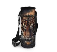 COEQINE Portabottiglie isolato per bambini, borsa portabottiglie con cinghia, per ragazze, custodia per chiavi, in acciaio inox, Cool Tiger
