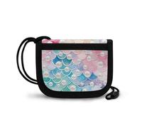 COEQINE Portafoglio da gioco per bambini con carte di credito per ragazze rosa portafoglio per bambine carino animale portafoglio con cordino sport, Sirena