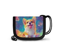 COEQINE Portafoglio da gioco per bambini con carte di credito per ragazze rosa portafoglio per bambine carino animale portafoglio con cordino sport, Corgi