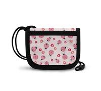 COEQINE Portafoglio da gioco per bambini con carte di credito per ragazze rosa portafoglio per bambine carino animale portafoglio con cordino sport, Coccinella Kawaii Rosa
