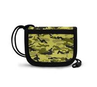 COEQINE Portafoglio da uomo a tre pieghe mimetico piccolo portafoglio con cerniera per bambini ragazzi 8-10 compleanno portafoglio con cordino, Rosso mimetico.