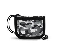 COEQINE Portafoglio da uomo a tre pieghe mimetico piccolo portafoglio con cerniera per bambini ragazzi 8-10 compleanno portafoglio con cordino, Stelle Verdi