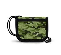 COEQINE Portafoglio da uomo a tre pieghe mimetico piccolo portafoglio con cerniera per bambini ragazzi 8-10 compleanno portafoglio con cordino, Verde mimetico