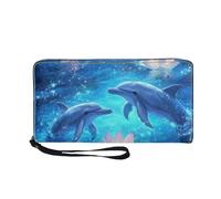 COEQINE Portafoglio etico con tartaruga marina con supporto per telefono da donna in pelle morbida borsa da donna in pelle per Chang portamonete con cerniera tasca porta biglietti da visita