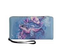 COEQINE Portafoglio etico con tartaruga marina con supporto per telefono da donna in pelle morbida borsa da donna in pelle per Chang portamonete con cerniera tasca porta biglietti da visita