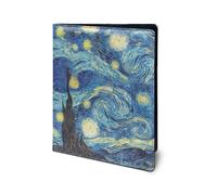 COEQINE Portfolio organizer artistico per donne, uomini e adolescenti, planner in pelle con tasca porta carte per interviste, 30,5 x 22,9 cm, porta biglietti da visita, Van Gogh, blu notte stellata
