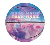 COEQINE Regali di pallacanestro personalizzati per la squadra in marmo stampato basket e borse a rete per nome personalizzato Indoor Outdoor Training Ball per figlia figlio, taglia 7