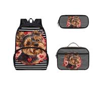 COEQINE Set di zaino e borsa per il pranzo a forma di girasole per ragazze dai 6 agli 8 anni in età prescolare e astuccio per matite grande capacità per la scuola elementare, confezione da 3, Cute