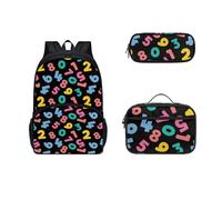 COEQINE Set di zaino e borsa per il pranzo a forma di girasole per ragazze dai 6 agli 8 anni in età prescolare e astuccio per matite grande capacità per la scuola elementare, confezione da 3, Numero