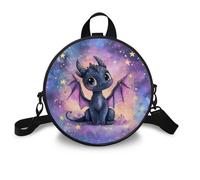 COEQINE Simpatica borsa a tracolla da donna borsa a tracolla per donna borsa circolare in pelle con cerniera mini zaino per la scuola, Drago Viola