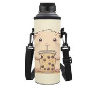 COEQINE Simpatica borsa per bottiglia d'acqua Capybara con cinghia per bambini, leggera, isolata, portabottiglie per la scuola e i viaggi