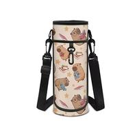 COEQINE Studing Capybara - Borsa termica per bottiglie, per bambini, ragazze, custodia per telefono da donna, da viaggio, portatile, per bambini, passeggiate, escursionismo, sport