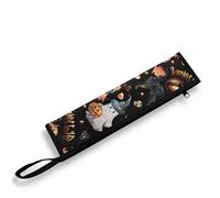 COEQINE Temi di Halloween Paglia Custodia da Trasporto Zucca Anima Nero Antipolvere Leggero Posate Organizzatore Per Uomo Donna Decorazione Casa Accessori Da Viaggio Caso