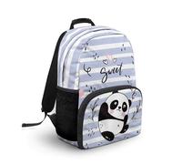 COEQINE Zaini per adolescenti per ragazze 8-10 Panda con stampa musicale piccola borsa per libri per bambini zaino leggero per la scuola per bambini zaino per laptop grande borsa per studenti 43 cm
