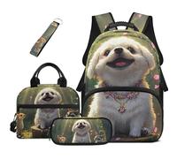 COEQINE Zaino a portafoglio per ragazze ragazzi bambini set di zaini per la scuola 6-8 10-12 14-16 cartella elementare zaino prescolare 4 pezzi, Cavallo