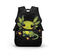 COEQINE Zaino da 40-43 cm per la scuola del bambino delle ragazze della scuola materna zaino per la scuola materna per la ragazza 3-4 Bookbag per bambini piccoli, Farfalla Axolotl Oro Verde Neon, 40cm