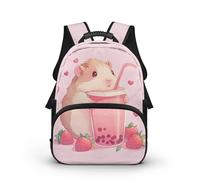 COEQINE Zaino da 40-43 cm per la scuola del bambino delle ragazze della scuola materna zaino per la scuola materna per la ragazza 3-4 Bookbag per bambini piccoli, Tè al latte Boba alla fragola della