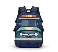 COEQINE Zaino iniziale per ragazze del bambino Zaini Nome personalizzato per bambini 4-6 Prescolare Scuola materna Elementare Schoolbag, Auto della polizia, 40cm fit 3-6 Year