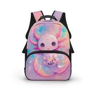 COEQINE Zaino per bambine dai 3 ai 6 anni Axolotl Borsa per la scuola per bambini Kawaii Bookbag per asilo Sackpack Mochilas Para Niñ, Axolotl Boba Rosa, 40cm fit 3-6 Year