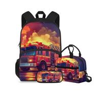 COEQINE Zaino per bambini 6-18 grande capacità scuola materna Bookbag per ragazzi con scatola per il pranzo 15 pollici borsa da scuola set per il bambino, Cartone animato gatto e libri