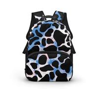 COEQINE Zaino per bambini da 3 a 5 anni con tasca frontale con cerniera per bambini borsa per libri Mochilas Para Niñ, Stampa mucca rosa blu, 40cm fit 3-6 Year