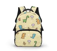 COEQINE Zaino per bambini da 3 a 5 anni con tasca frontale con cerniera per bambini borsa per libri Mochilas Para Niñ, Dinosauro giallo, 40cm fit 3-6 Year