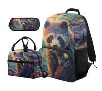 COEQINE Zaino scuola elementare per ragazze ragazzi 8 10Y 17 pollici Bookbag con borsa per il pranzo astuccio astuccio zaino per computer portatile 3 pezzi, Animale Axolotl Blu