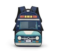 COEQINE Zaino scuola ragazzi Cool Kids personalizzato nome scuola borsa per bambino asilo prescolare Mochilas Para Niñ, Auto della polizia con nome, 40cm fit 3-6 Year