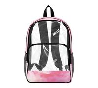COEQINE Zaino trasparente da 17 pollici per ragazzi 8-12 anni borsa per libri scolastici resistente per bambini vedere attraverso lo zaino per eventi allo stadio, Nuvola rosa